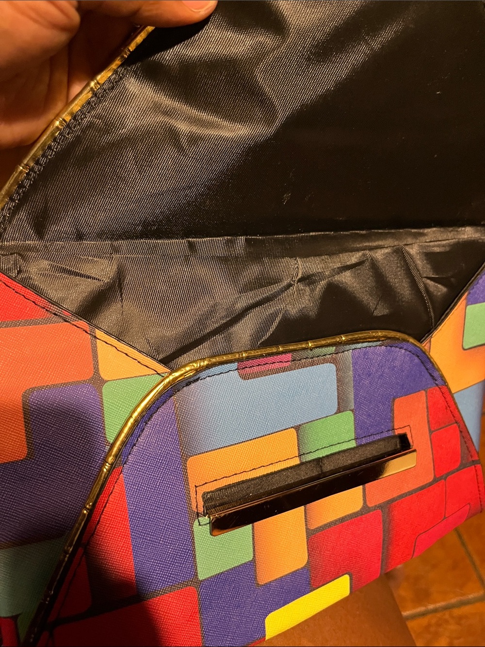 Colorblock Geometric Envelope Clutch - Multicolor - Picture 3 of 3